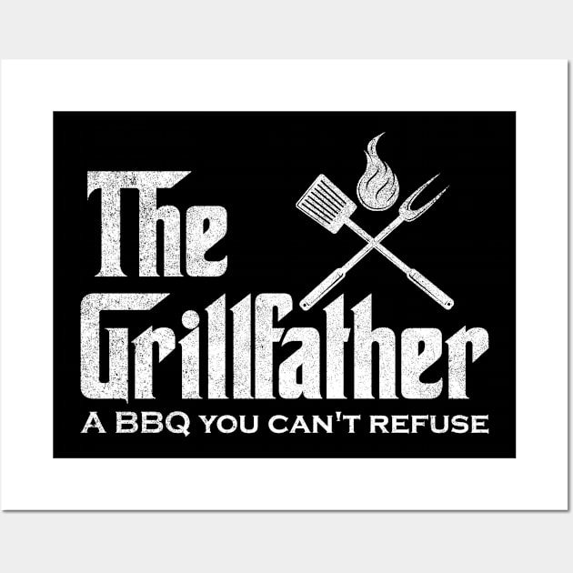 The Grillfather. A BBQ You Can't Refuse Wall Art by Whimsical Frank